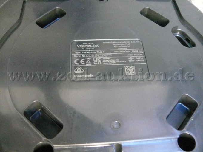 Thermomix TM6, Typenschild