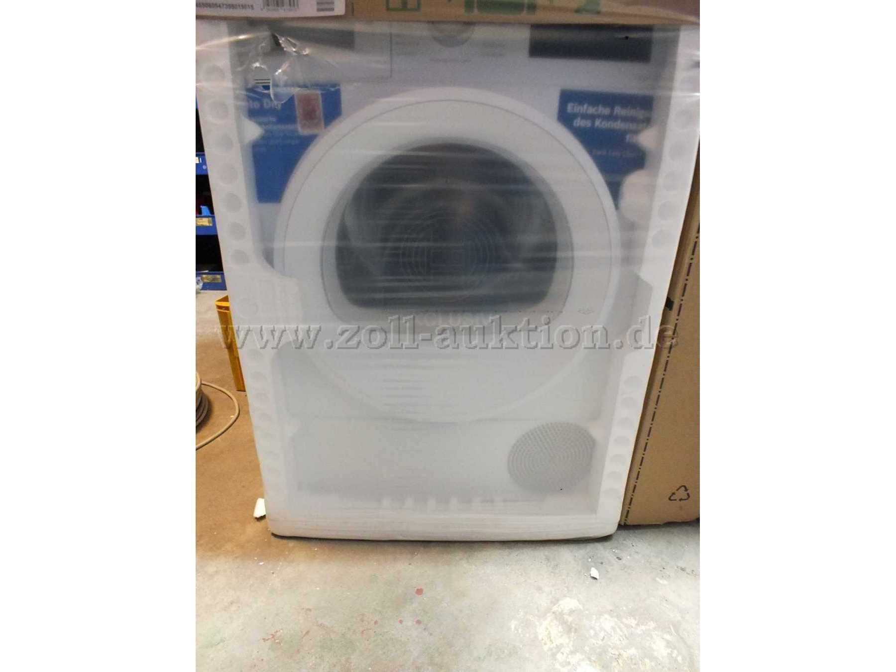 Ansicht des Wäschetrockner Bosch in der Originalverpackung von vorne