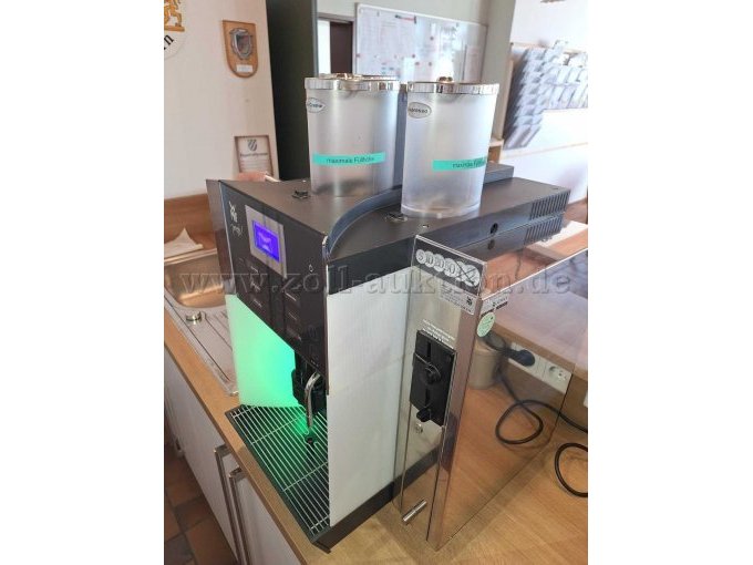 Seitenansicht mit Münzeinwurfbehälter