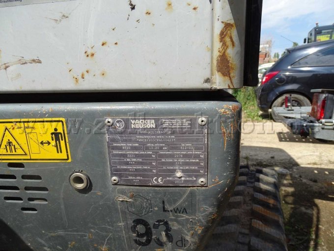 Wacker Hydraulikbagger ET20 E12-0 Ansicht Informationsetikett
