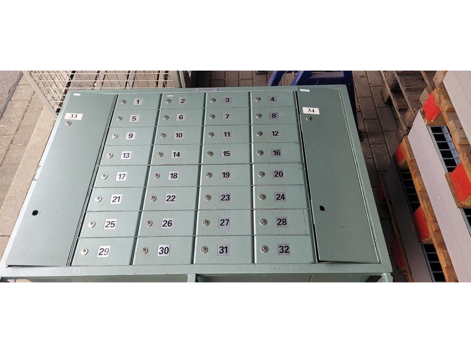 Waffenschließfachanlage Fächer Ansicht