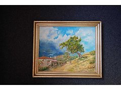 gemaltes Bild im Rahmen