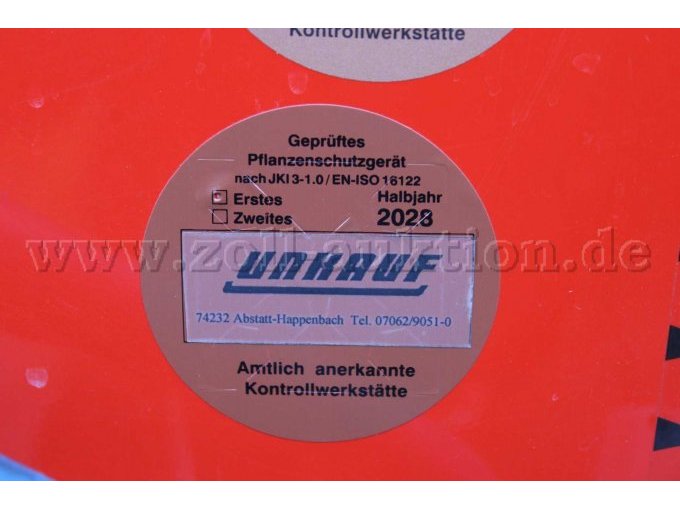 Plakette der Pflanzenschutzgeräteprüfung, gültig bis erstes halbjahr 2028