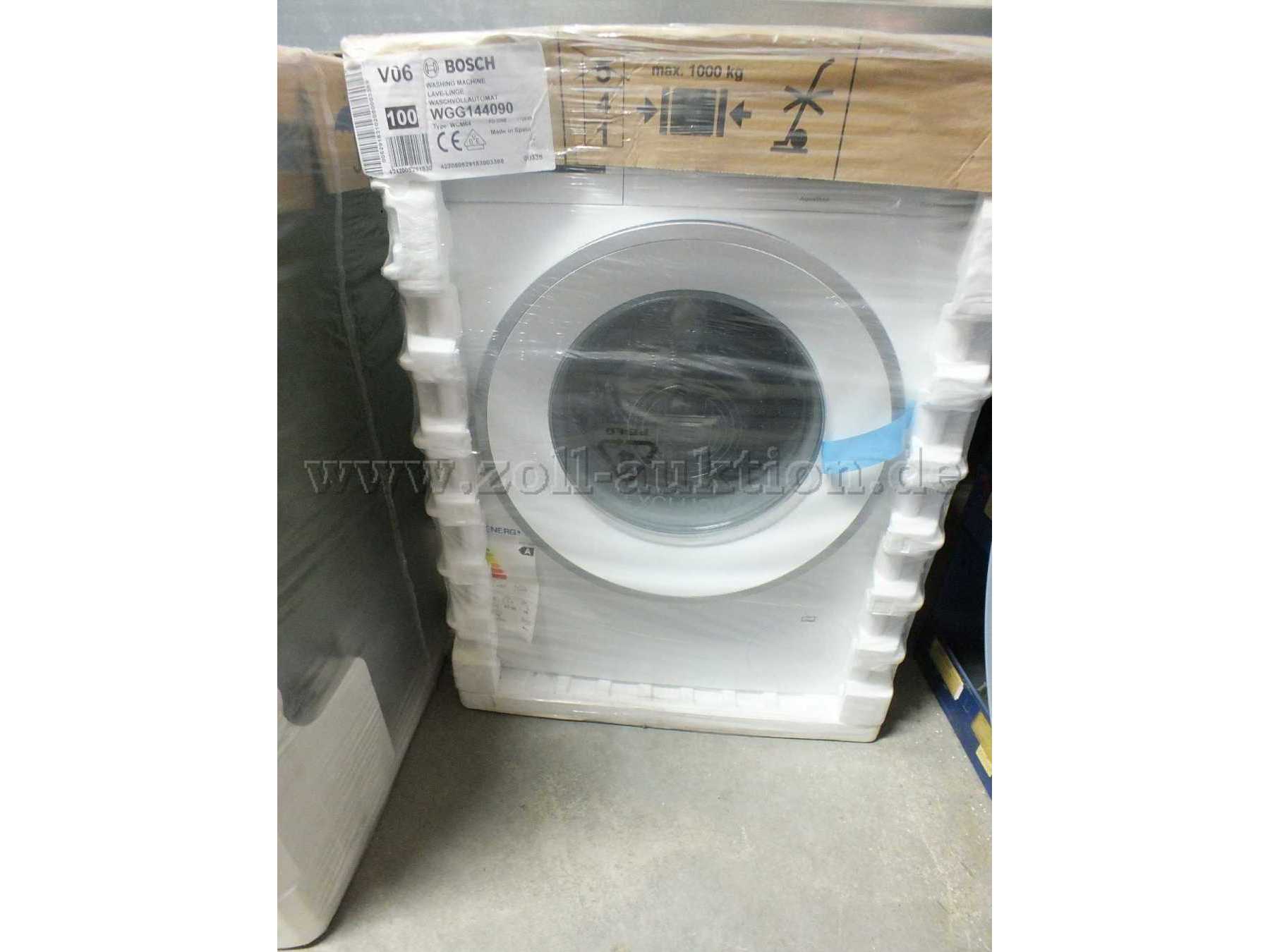 Ansicht Waschmaschine Bosch von vorne in der Originalverpackung