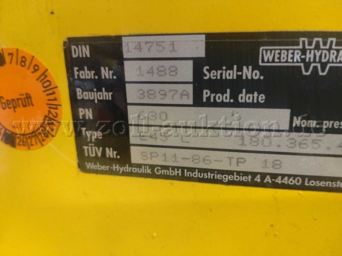 1 Weber-uitrusting: schaar en spreider + reddingscilinder voor de brandweer – foto 4 – kavel bij Zoll-Auktion, Celle