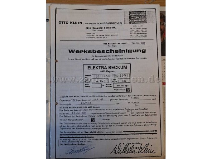 Werksbescheinigung