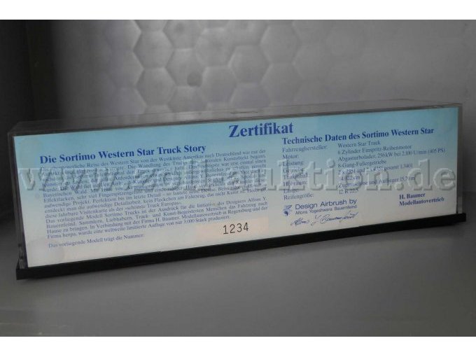 Western Star Truck von Herpa Modell Sortimo, 1:87 Ansicht Beschreibung
