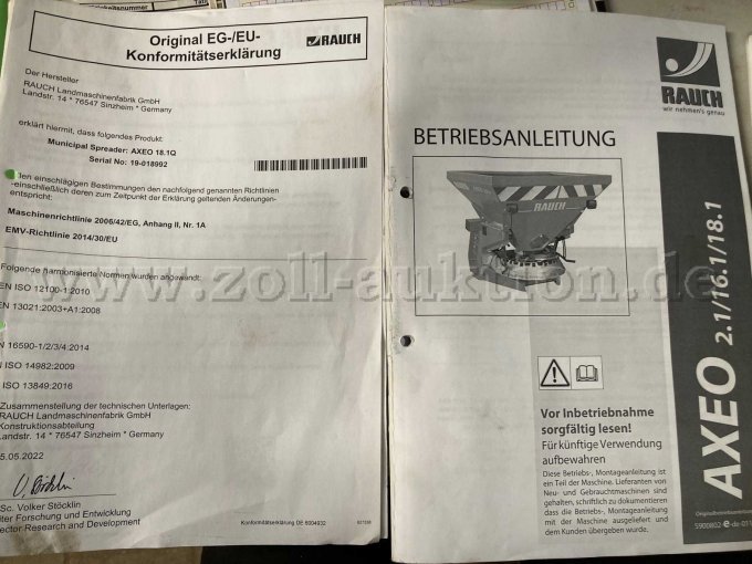 Betriebsanleitung Streuer / EU-Konformitätserklärung