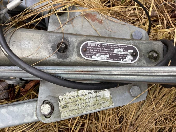 Ansicht Typenschild Anhänger