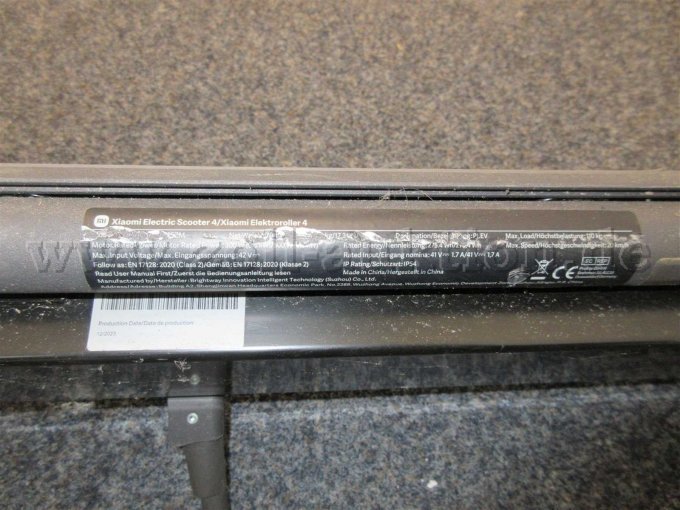 Xiaomi E-Scooter Bezeichnung unten
