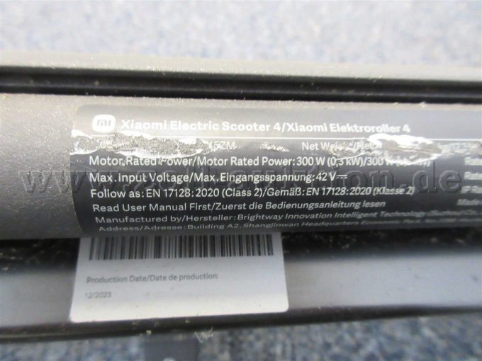 Xiaomi E-Scooter Unterseite