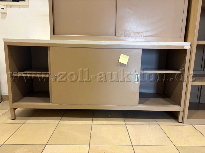 Sideboard niedrig mit Schiebetüren und weißer Platte