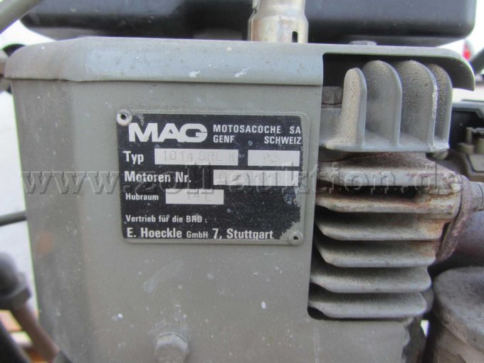 Zindel Straßen-Markiermaschine, Typenschild Motor