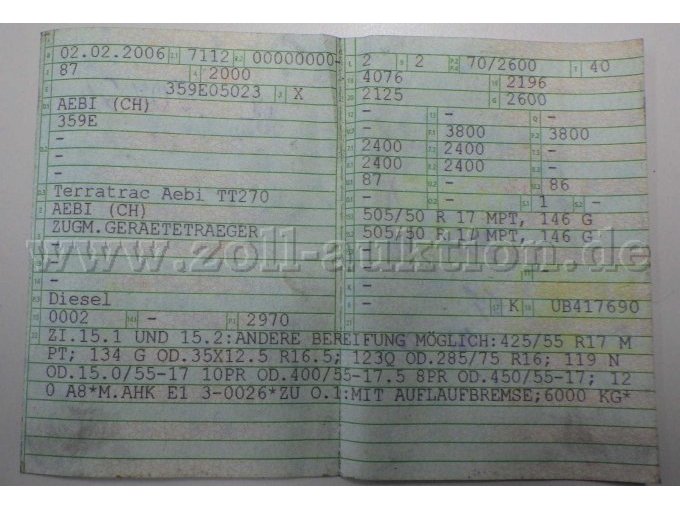 Zulassungsbescheinigung Teil 1