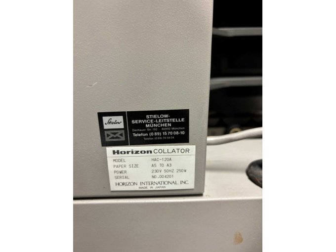 1 Zusammentragmaschine Horizon HAC-120A Collator – foto 7 – kavel bij Zoll-Auktion, München