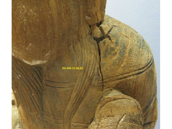 Ansicht Detail linke Schulter mit Trockenrisse/ Schwundrisse