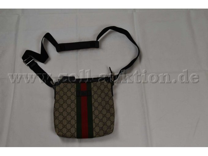 1 beige Tasche „Gucci“ Modell GG Supreme Crossbody Messenger Bag - Frontseite
