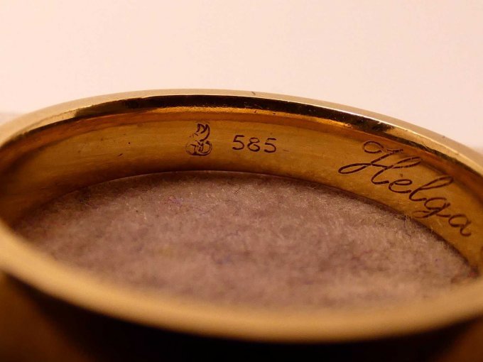 1 gebrauchter Goldring (585er)_ Innenseite Stempelung