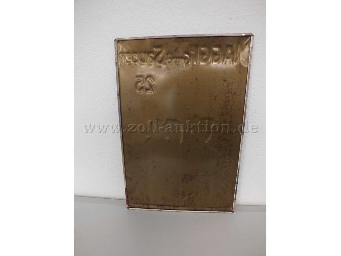 Blechschild Rückseite