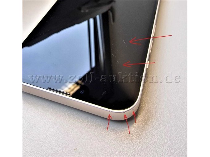 Kratzer Display sowie Einkerbungen Gehäuserand oben links