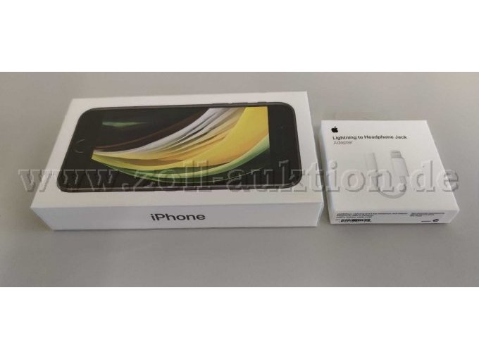 iPhone SE, Black, 64GB (2020) mit Adapter für Kopfhörer iPhone SE, Black, 64GB (2020) mit Adapter für Kopfhörer