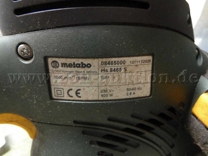 1 Metabo heggenschaar HS 8465 S elektrisch – defect – foto 3 – kavel bij Zoll-Auktion, Nürnberg