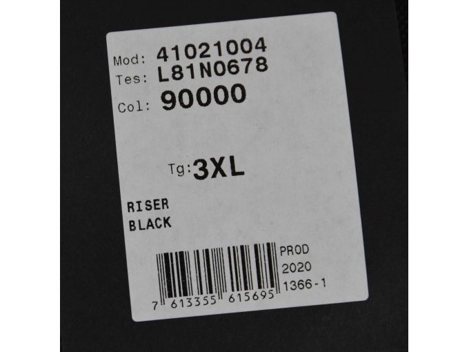 Sicht auf Modell-Nummer und Größe