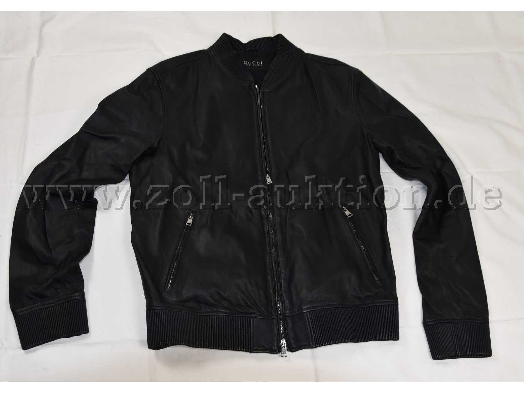 1 schwarze Lederjacke „Gucci“ Gr. 50