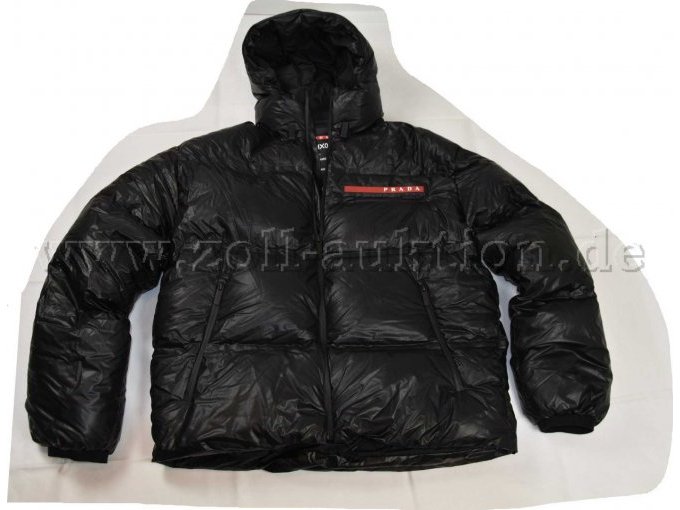 1 schwarze Oversize – Daunenjacke „Prada“ Modell: LR-HX026 - Frontansicht
