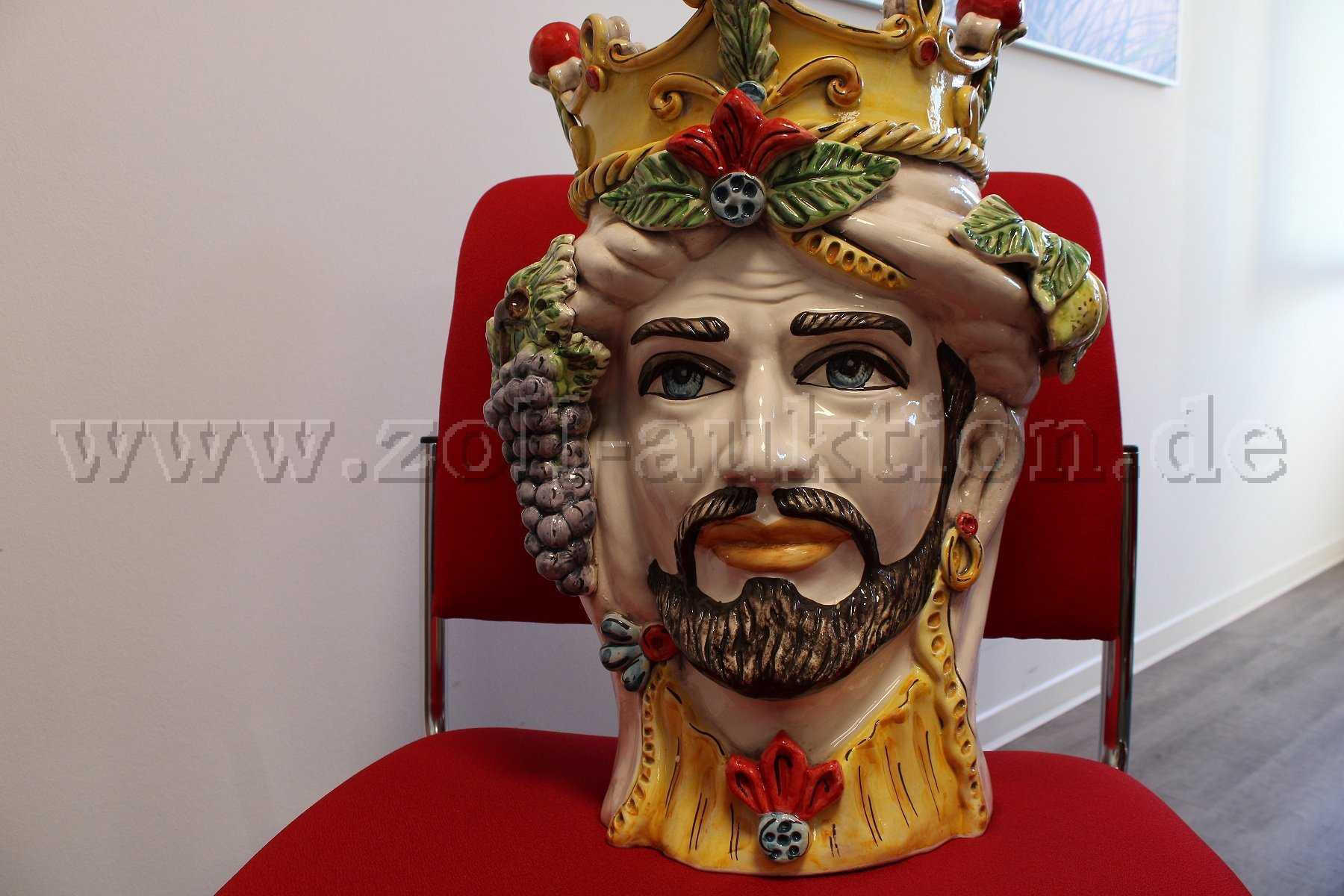 1 vase tête de Maure sicilienne en céramique de Caltagirone par Ceramische Ripullo