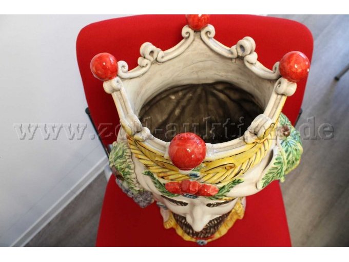 1 Siciliaanse vaas in de vorm van een Moorse kop, vervaardigd uit Caltagirone-keramiek door Ceramiche Ripullo – foto 3 – kavel bij Zoll-Auktion, Aachen