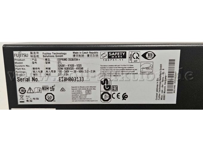 20 Arbeitsplatzcomputer - Fujitsu Esprimo D538/E94 + – foto 2 – kavel bij Zoll-Auktion, Diez
