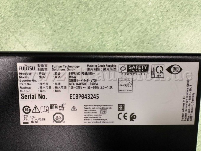 Produktbeschreibung eines Rechners