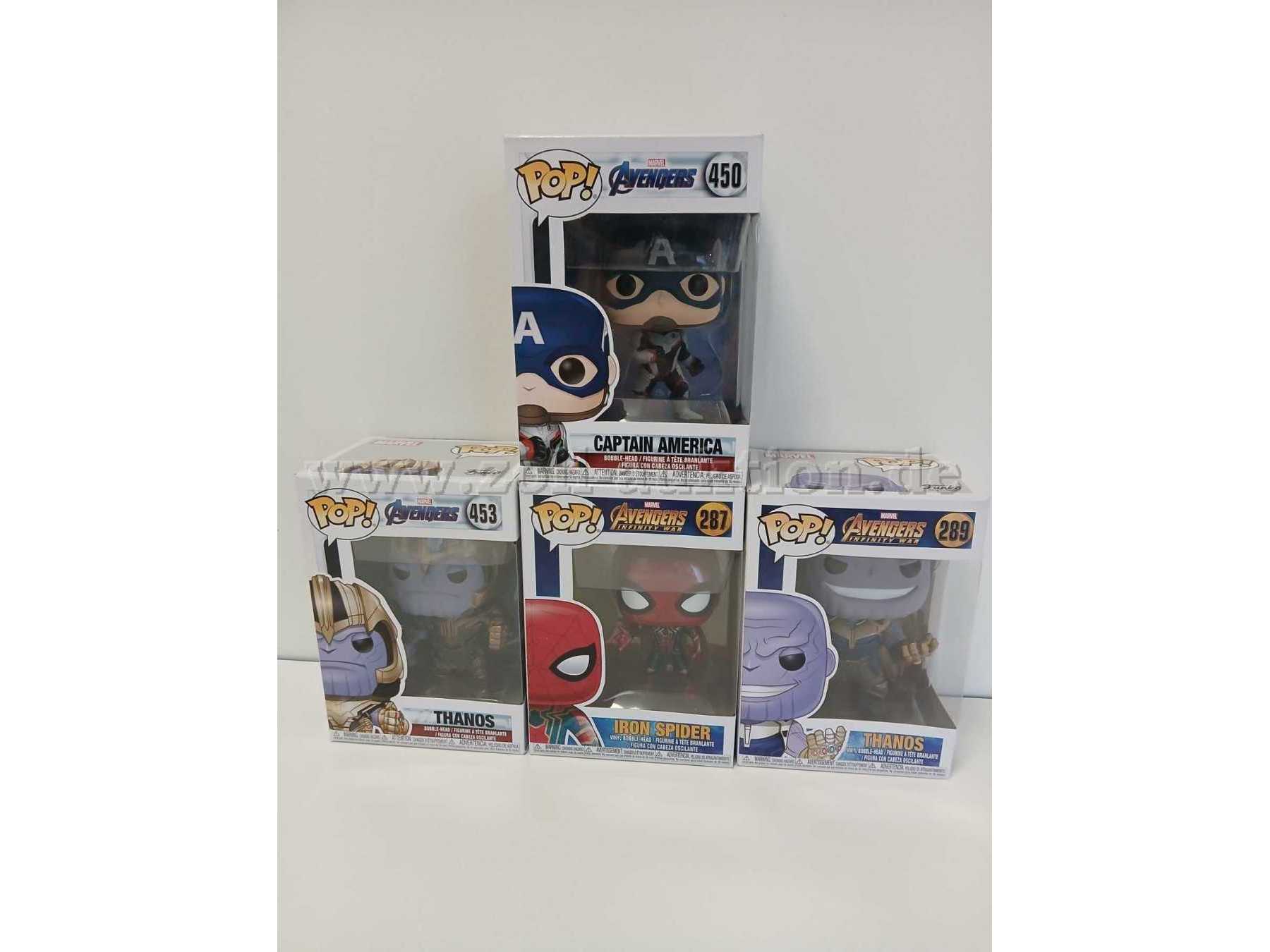Thanos 453, Iron Spider 287, Thanos 289 und Captain America 450