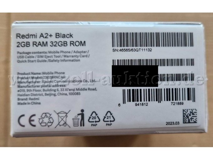 Verpackung mit Beschreibung.