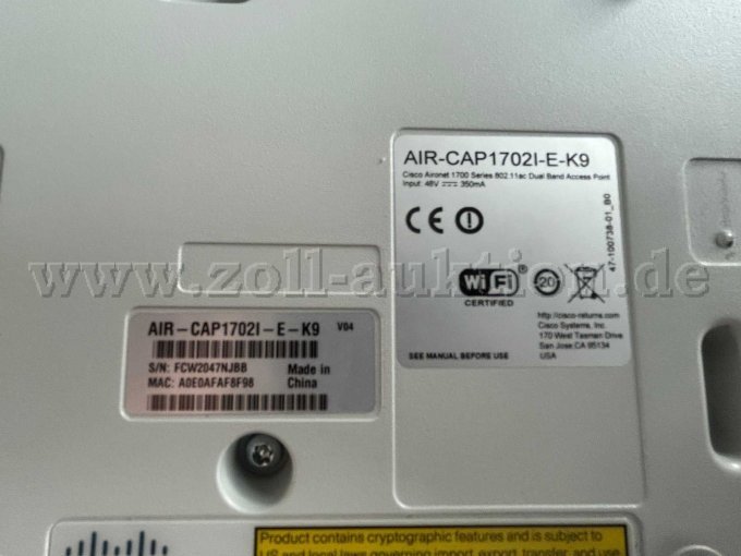 Cisco AIR-CAP1702I-S-K9 Hinten