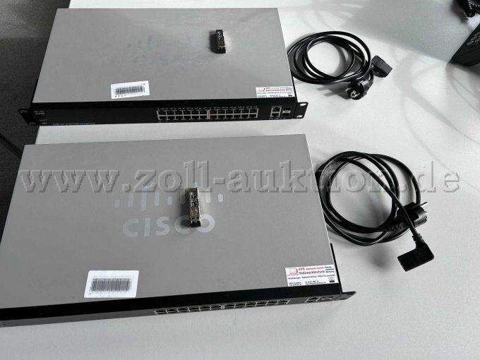 2 X Cisco SG200-26FP plus Kaltgeräte Kabel und 2 X GBIC