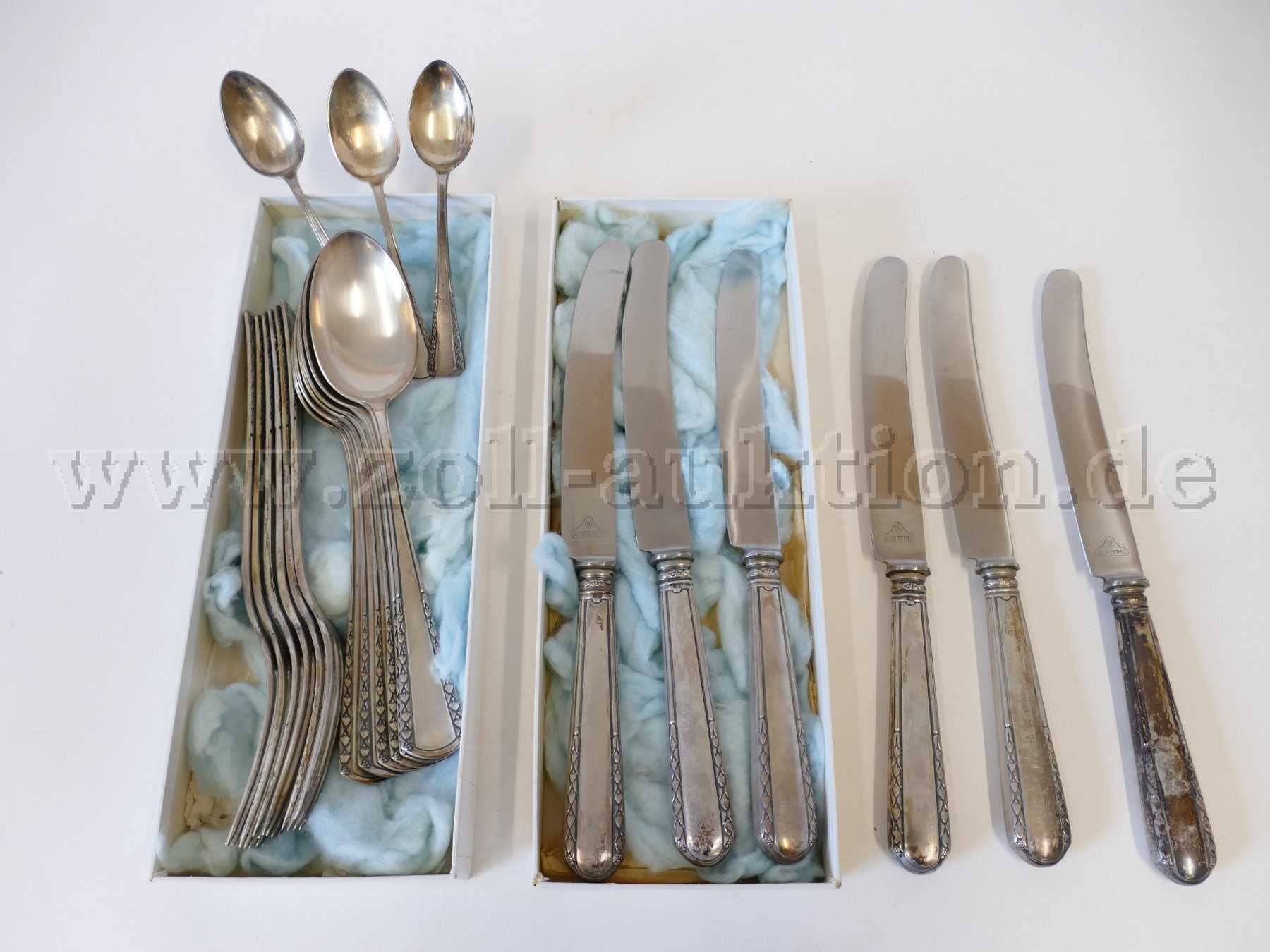 21 pieces of cutlery, hallmarked 800 silver, around 1910