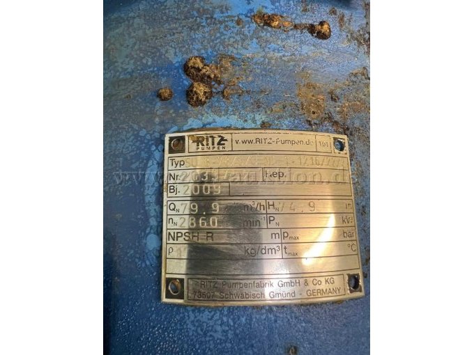 Ritz Unterwasserpumpe Typenschild Pumpe