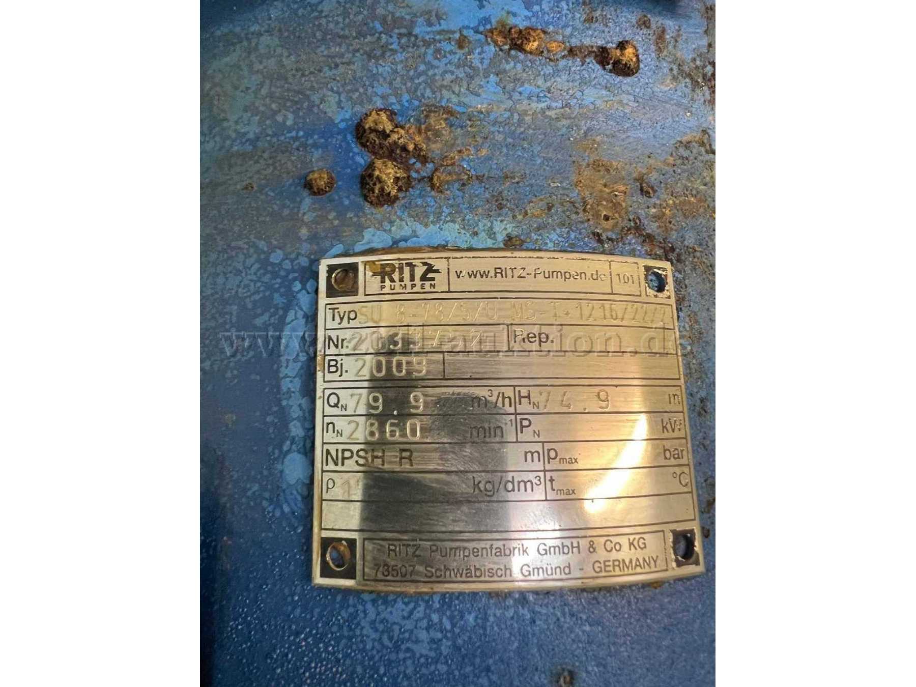 Ritz Unterwasserpumpe Typenschild Pumpe