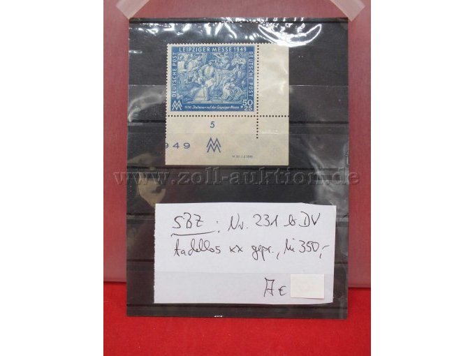 Detailaufnahme der Briefmarke
Michel Nr. 231 & DV