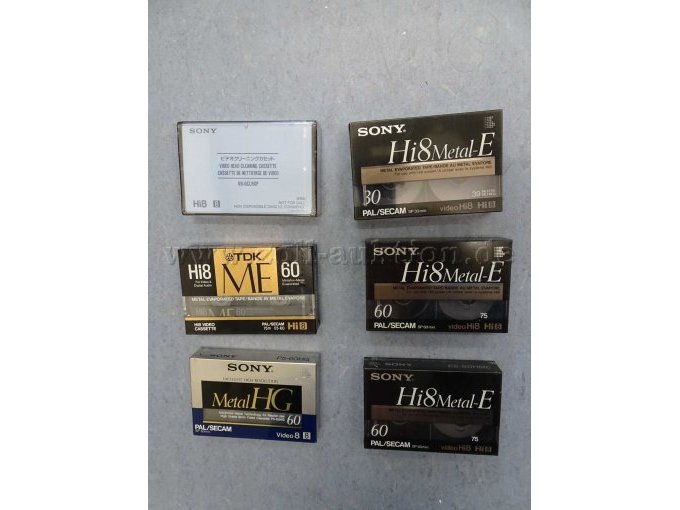Sony Video Head Cleaning, Sony Hi8 Metal-E 30, Sony Hi8 Metal-E 60, Sony MetalHG 60, TDK Hi8 ME 60