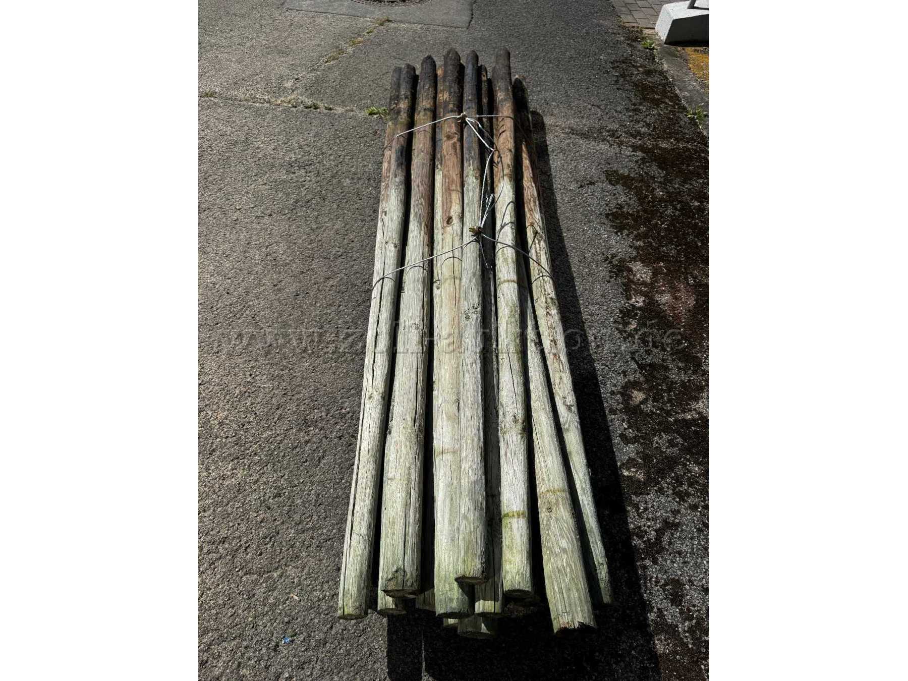 Bund mit 25 gebrauchten Baumpfähle
