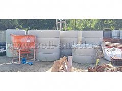 Frontansicht der Betonfertigteilschachtringe