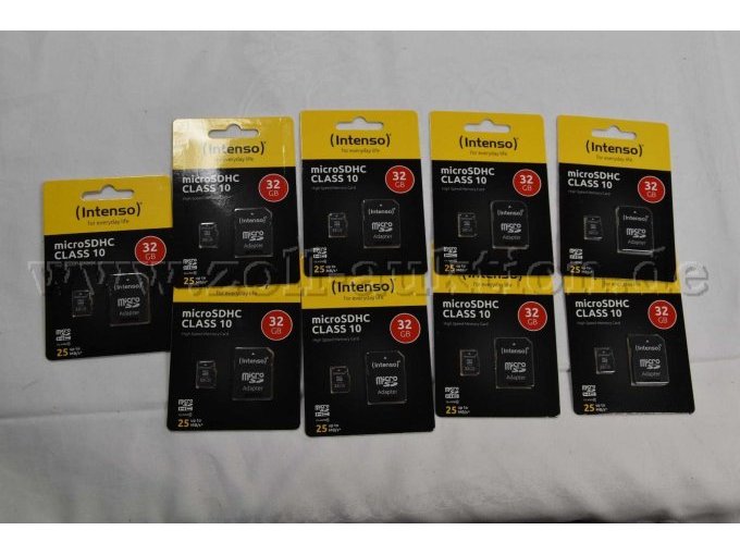 9 micro SDHC „Intenso“ Class 10 mit je 32GB inkl. Adapter