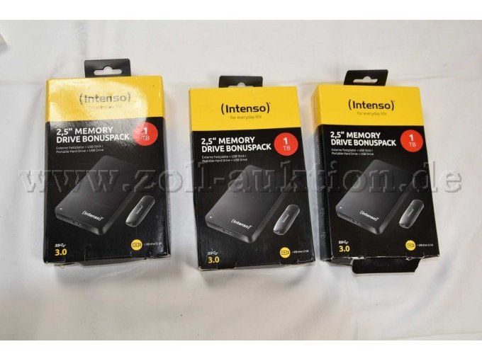 3 Festplatten „Intenso“ mit je 1 TB inkl. USB Stick 32GB