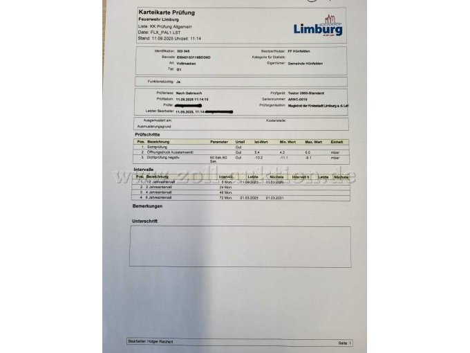 Prüfprotokoll