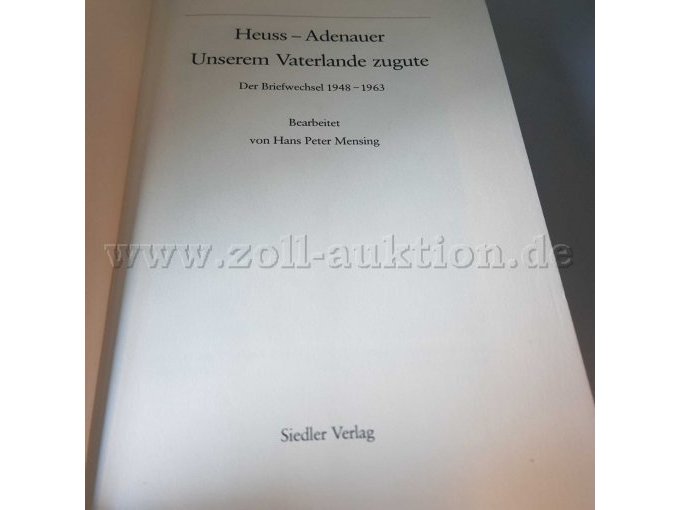 Heuss - Adenauer […] - Haupttitelseite