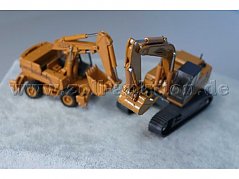 Baustellenfahrzeuge Case 988 Radbagger und Case 1488 Kettenbagger Gesamtansicht