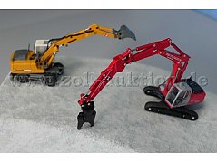 Baustellenfahrzeuge New Holland Vigili Del Fuoco E245 und Schuco Liebherr 900 Gesamtansicht